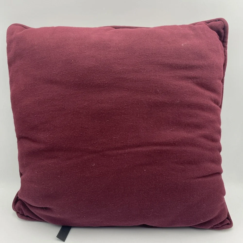 Christmas Tapestry Throw Pillow‎ Santa's Workshop Toys Blocks Bear Sewing 16x16